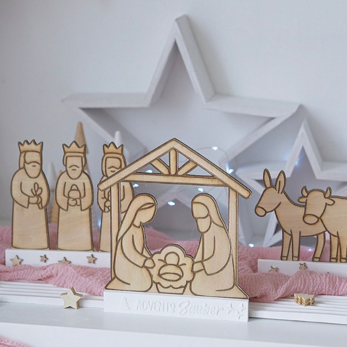 SVG Laserdatei für Klötzchen Klötzchenset Krippe Weihnachten Schriftzüge Schriftzug Krippenszene Heilige Nacht Winter SVG Datei – Bild 16