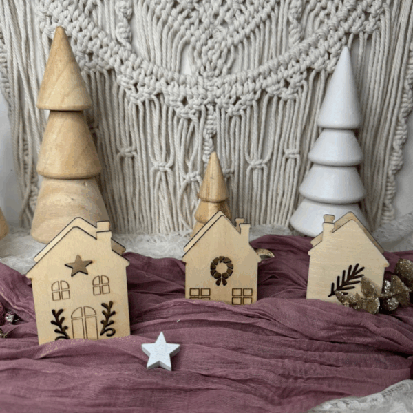 SVG Laserdatei 6 Designs Häuser Mini Haus zum füllen mit Blumen, Geld oder Ballonlicht Weihnachten Winter Mitbringsel SVG-Datei – Bild 20
