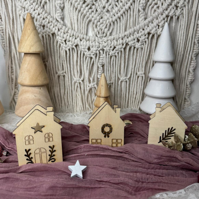 SVG Laserdatei 6 Designs Häuser Mini Haus zum füllen mit Blumen, Geld oder Ballonlicht Weihnachten Winter Mitbringsel SVG-Datei – Bild 20