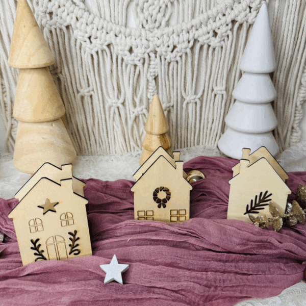 SVG Laserdatei 6 Designs Häuser Mini Haus zum füllen mit Blumen, Geld oder Ballonlicht Weihnachten Winter Mitbringsel SVG-Datei – Bild 22