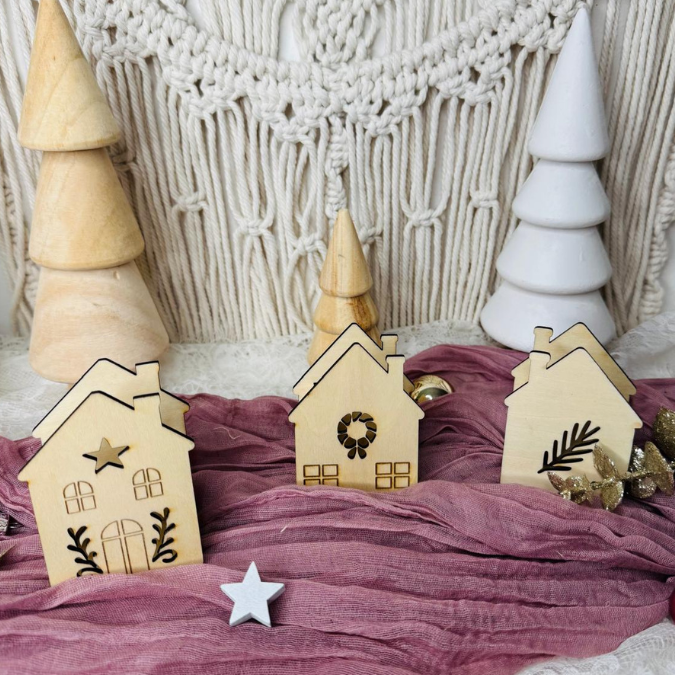 SVG Laserdatei 6 Designs Häuser Mini Haus zum füllen mit Blumen, Geld oder Ballonlicht Weihnachten Winter Mitbringsel SVG-Datei – Bild 22