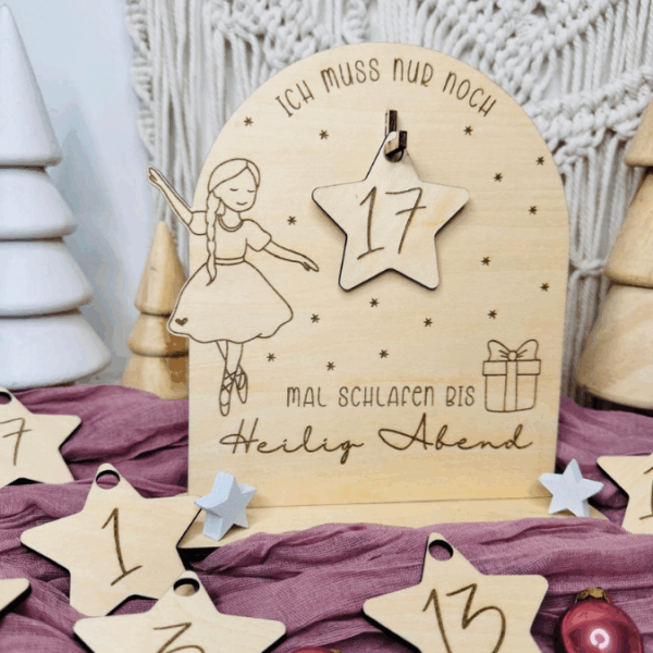 3 Designs SVG Laser Datei Weihnachten Countdown Weihnachtscountdown Weihnachtstafel 3mm Nussknacker Ballerina Skandi russische Weihnacht – Bild 4