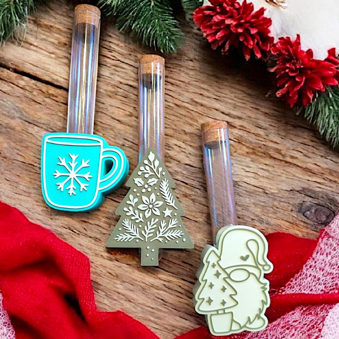 STL 3D Druck Datei 13 Designs in 3 Größen Weihnachten Aufschieber Wunscherfüller für Reagenzglas Geldgeschenk Winter 3D-Druck Gutscchein – Bild 4