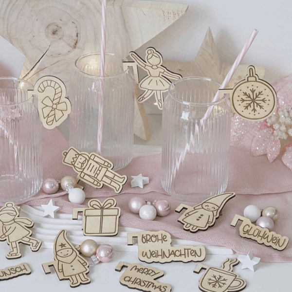 30Designs SVG Laserdatei 6 Glasanhänger Glasmarkierer Anhänger für Gläser und Tassen Weihnachten Silvester Winter Anti-Weihnachten SVG-Datei – Bild 20
