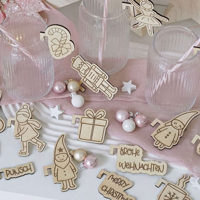 30Designs SVG Laserdatei 6 Glasanhänger Glasmarkierer Anhänger für Gläser und Tassen Weihnachten Silvester Winter Anti-Weihnachten SVG-Datei – Bild 22