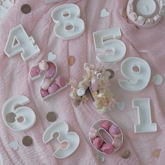 STL 3D Druck Datei Geburtstag Geburtstagszahlen skalierbar zum füllen mit Blumen Süßigkeiten Geld Deko Geburtstagstisch 3D-Druck Datei