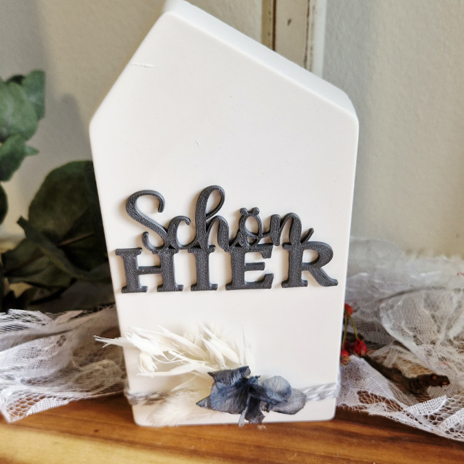 STL 3D Druck Datei Aufsteller Schriftzug Statement "Schön hier" 3D-Druck Datei – Bild 5