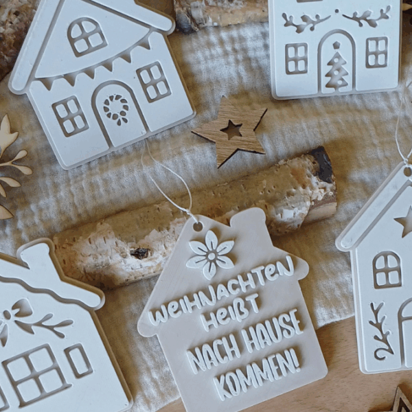 STL 3D Druck Datei Weihnachten 5er Set Anhänger Häuser Haus Weihnachtshaus Geschenkanhänger Baumanhänger Skandi 3D-Datei 3D-Druck Vorlage – Bild 5