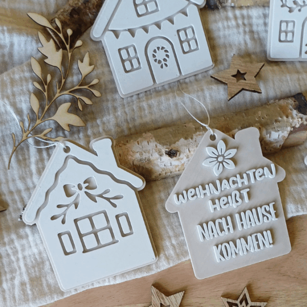 STL 3D Druck Datei Weihnachten 5er Set Anhänger Häuser Haus Weihnachtshaus Geschenkanhänger Baumanhänger Skandi 3D-Datei 3D-Druck Vorlage – Bild 6