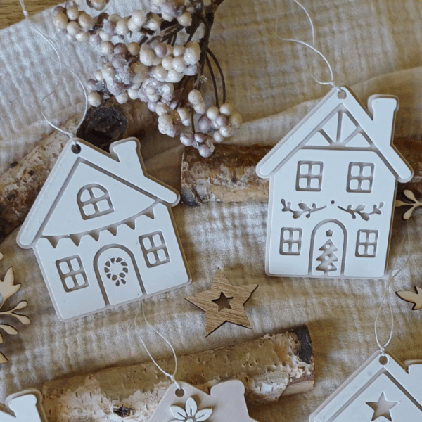 STL 3D Druck Datei Weihnachten 5er Set Anhänger Häuser Haus Weihnachtshaus Geschenkanhänger Baumanhänger Skandi 3D-Datei 3D-Druck Vorlage – Bild 4