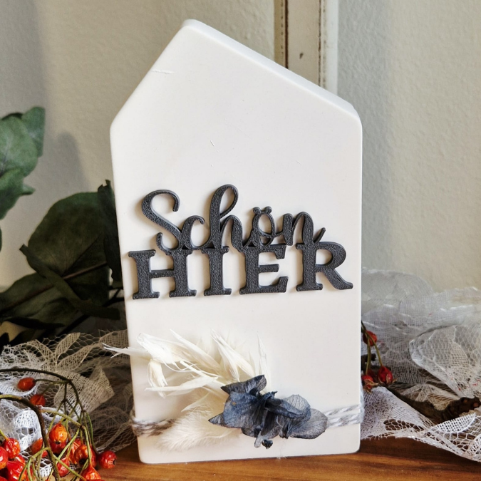 STL 3D Druck Datei Aufsteller Schriftzug Statement "Schön hier" 3D-Druck Datei – Bild 7