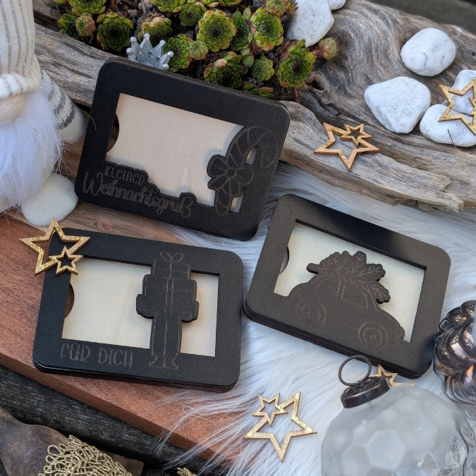 Laserdatei Verpackung für Gutscheinkarten Gutscheine 12 Designs Geld Weihnachten Nikolaus Christkind Geldgeschenk Wunschgutschein SVG Datei – Bild 13