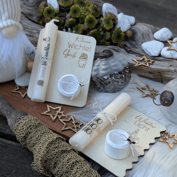 6 Designs Laserdatei Halter für Kerzen, Kerzenständer Geld Verpackung für Gutscheine Kleinigkeiten Weihnachten Nikolaus Christkind SVG Datei – Bild 19