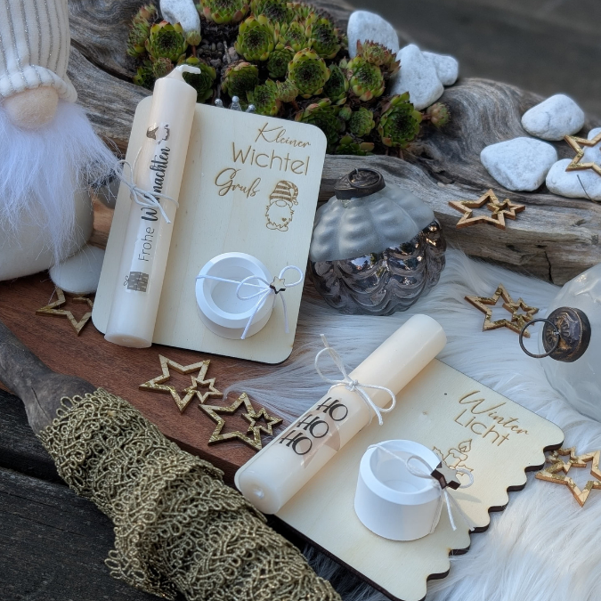 6 Designs Laserdatei Halter für Kerzen, Kerzenständer Geld Verpackung für Gutscheine Kleinigkeiten Weihnachten Nikolaus Christkind SVG Datei – Bild 19