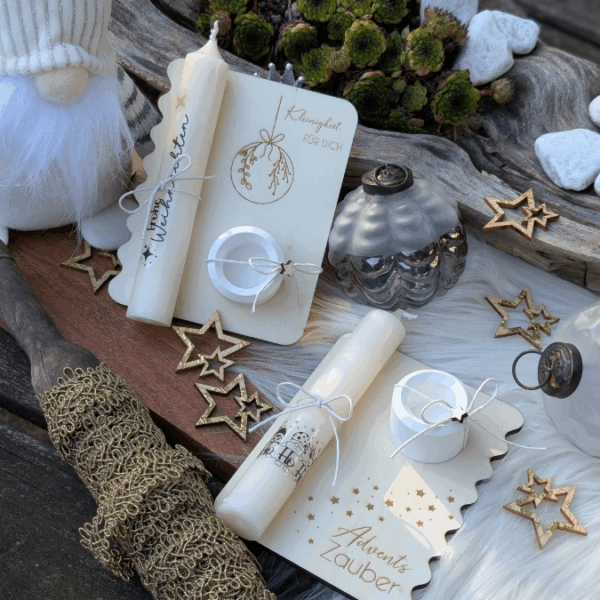 6 Designs Laserdatei Halter für Kerzen, Kerzenständer Geld Verpackung für Gutscheine Kleinigkeiten Weihnachten Nikolaus Christkind SVG Datei – Bild 20