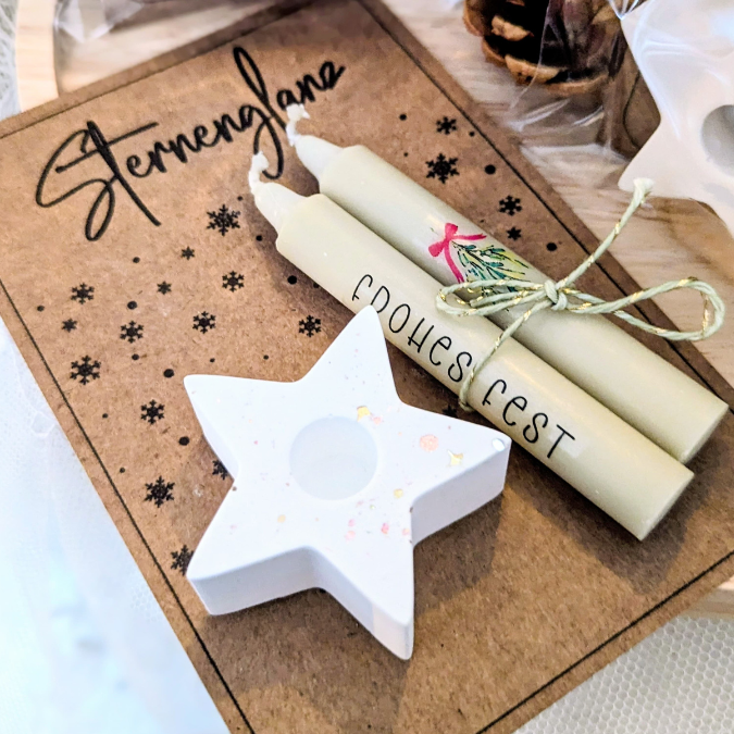 PRINT DRUCKVORLAGE PDF Verpackung Kleinigkeiten Geschenkkarte 2Designs Sternenglanz und kleiner Gruß vom Christkind Printable zum ausdrucken – Bild 3