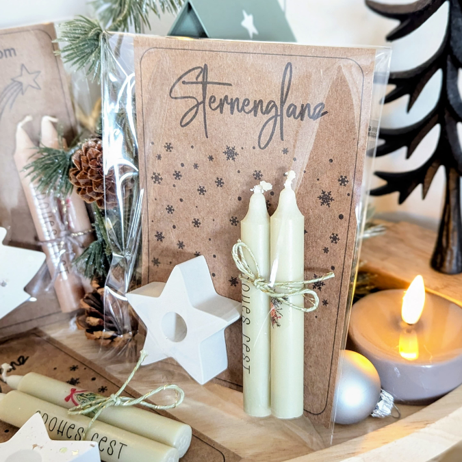 PRINT DRUCKVORLAGE PDF Verpackung Kleinigkeiten Geschenkkarte 2Designs Sternenglanz und kleiner Gruß vom Christkind Printable zum ausdrucken – Bild 5
