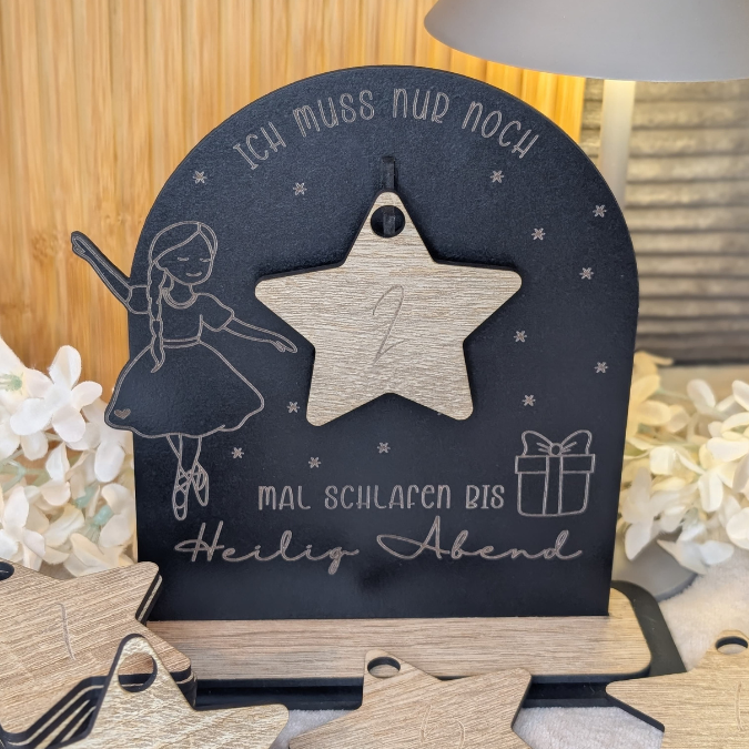 SVG Laser Datei Weihnachten 3 Designs Countdown Weihnachtscountdown Weihnachtstafel 3mm Nussknacker Ballerina Skandi russische Weihnacht – Bild 24