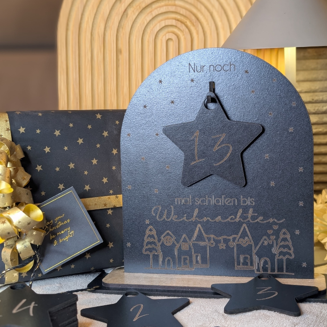 SVG Laser Datei Weihnachten 3 Designs Countdown Weihnachtscountdown Weihnachtstafel 3mm Nussknacker Ballerina Skandi russische Weihnacht – Bild 23