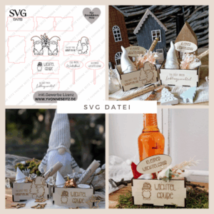 3mm und 4mm Wichtelbox Geschenkbox für Kleinigkeiten Wichtel Wichtelgeschenk SVG Laser Datei Weihnachten Wichtelidee Geschenkidee wichtelig