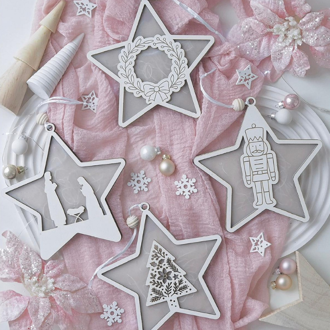 Lichtsterne Leuchtsterne 12 Designs Sterne zum beleuchten SVG Laser Datei Weihnachten Transparentpapier Leuchtdatei Weihnachtsdeko – Bild 15