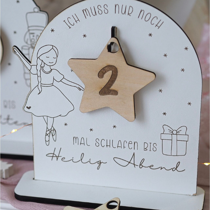 SVG Laser Datei Weihnachten 3 Designs Countdown Weihnachtscountdown Weihnachtstafel 3mm Nussknacker Ballerina Skandi russische Weihnacht – Bild 6