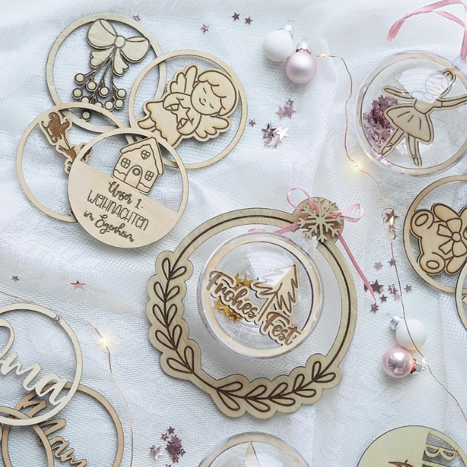 24 Acrylkugel Einleger 24 verschiedene Designs und 4 Außenkränze Inlay für Baumkugeln Christbaumkugeln Acrylkugeln zum aufhängen Laserdatei skalierbar – Bild 7