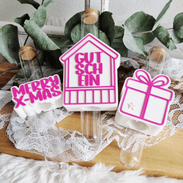 STL 3D Druck Datei 13 Designs in 3 Größen Weihnachten Aufschieber Wunscherfüller für Reagenzglas Geldgeschenk Winter 3D-Druck Gutscchein – Bild 13