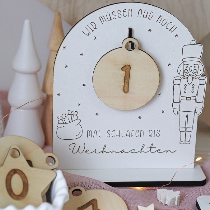 SVG Laser Datei Weihnachten 3 Designs Countdown Weihnachtscountdown Weihnachtstafel 3mm Nussknacker Ballerina Skandi russische Weihnacht – Bild 7