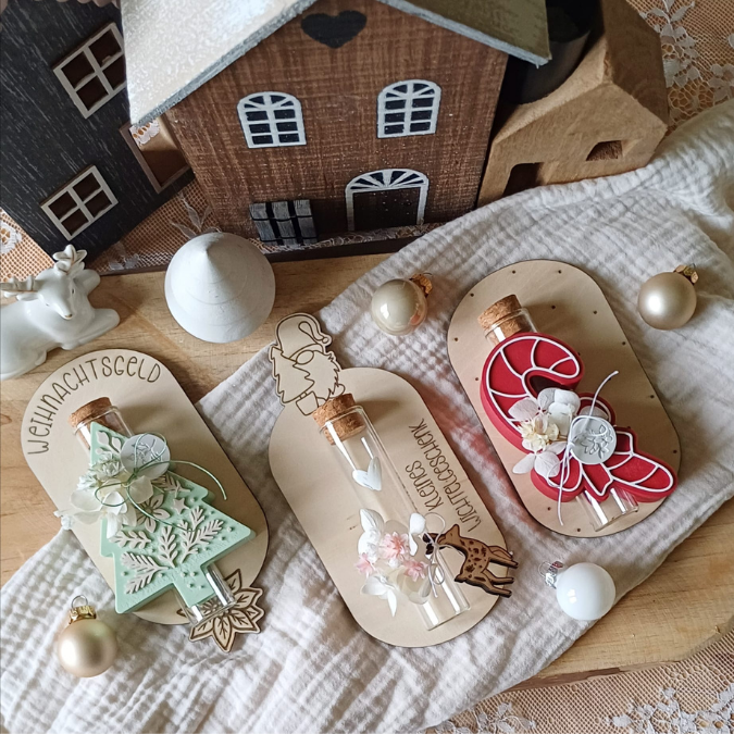 STL 3D Druck Datei 13 Designs in 3 Größen Weihnachten Aufschieber Wunscherfüller für Reagenzglas Geldgeschenk Winter 3D-Druck Gutscchein – Bild 3