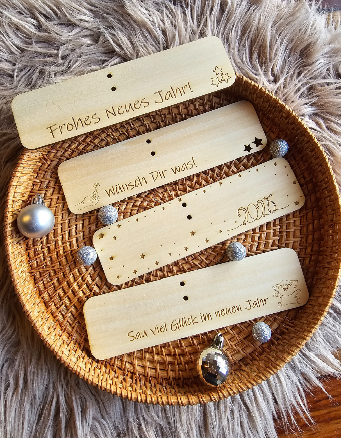 SVG Laserdatei Halter für Kerzen Silvesterkerzen Silvester Neujahr Jahreswechsel Kerzen Happy New Year personalisierbar 4 Designs SVG Datei – Bild 9