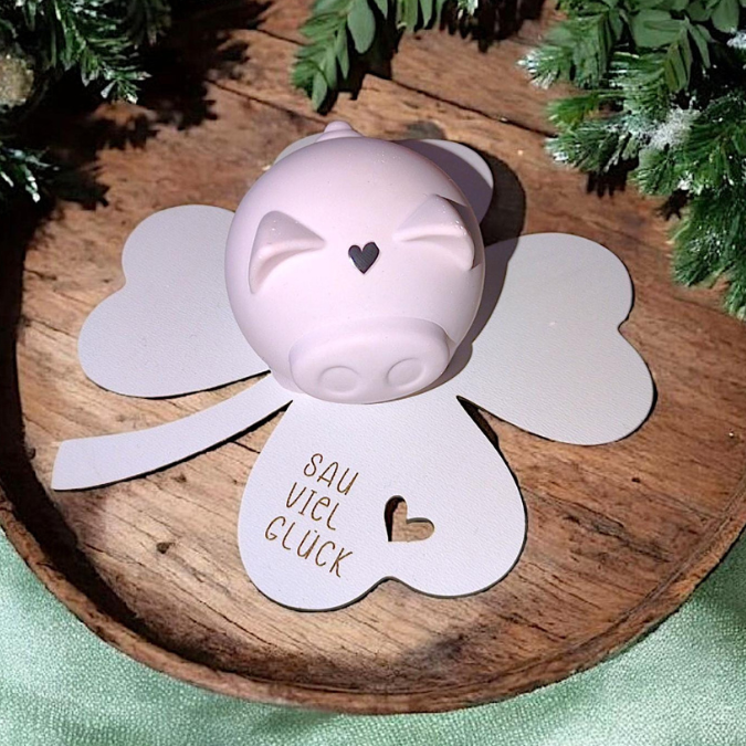 SVG Laserdatei Geschenkscheiben Glück Silvester Kleeblatt für Gießteile Kleinigkeiten Neujahr Jahreswechsel Mitbringsel Geschenkidee Datei – Bild 14