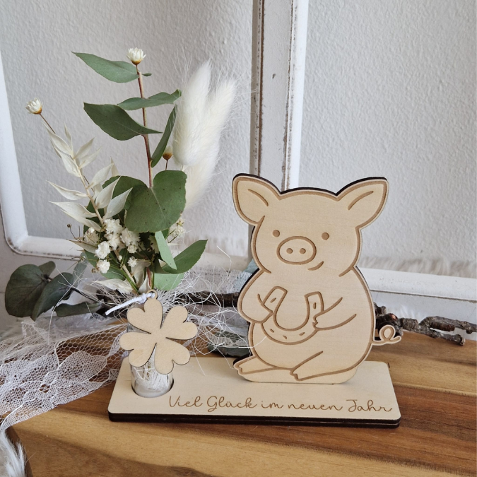 SVG Laserdatei Glücksschweine 3mm 4mm Aufsteller Tischdeko Silvester Glück Glücksbringer Mitbringsel Silvester Neujahr Datei Laser – Bild 18