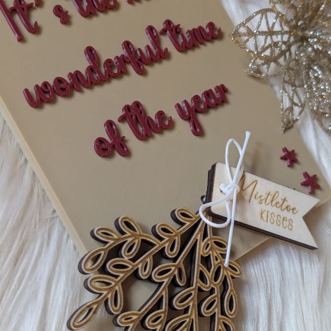 STL 3D Druck Datei 2er Dekobrett Its the most wonderful time of the year Küchendeko Geschenkidee Weihnachten 3D-Datei 3D-Druck Vorlage – Bild 4