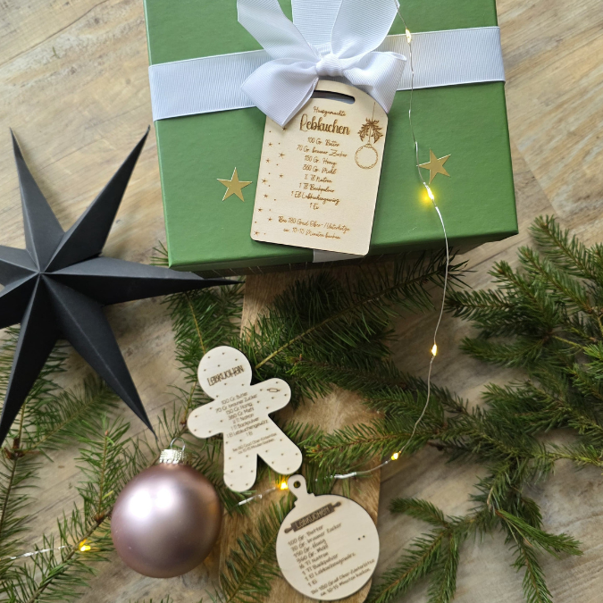 SVG Laserdatei 3 Designs Lebkuchenrezept Lebkuchen Brettchen Dekobrett Küchendeko Weihnachten kleines Mitbringsel SVG Datei Lebkuchenmann – Bild 12