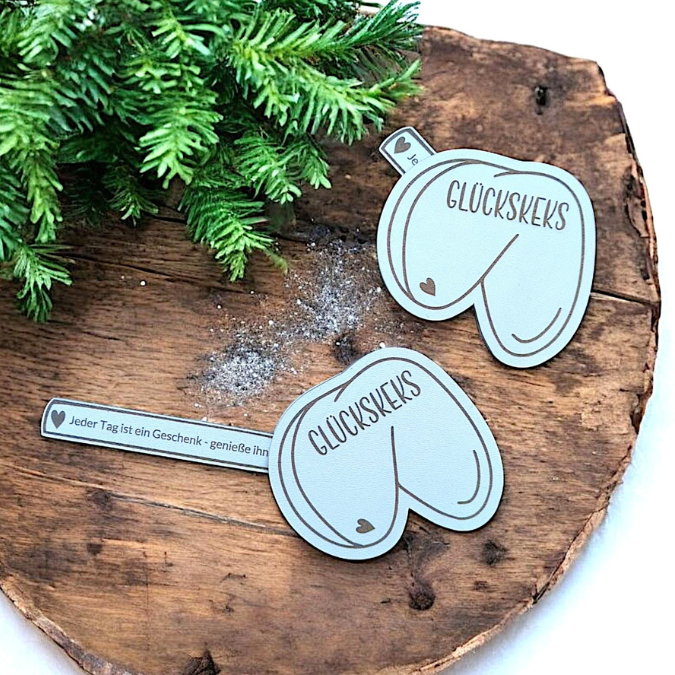 SVG Laserdatei Glückskeks mit personalisierbaren Botschaften inkl PDF Mini Silvester Glück Glücksbringer Mitbringsel Silvester Neujahr Datei – Bild 11