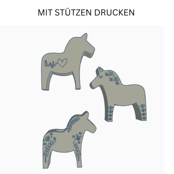 STL 3D Druck Datei 3er Set Dalapferde Dala für Reagenzglas Blumen Kerzen oder Geld Dalas Geschenkidee Skandi Christmas Hej Skandi Deko Pferd – Bild 2