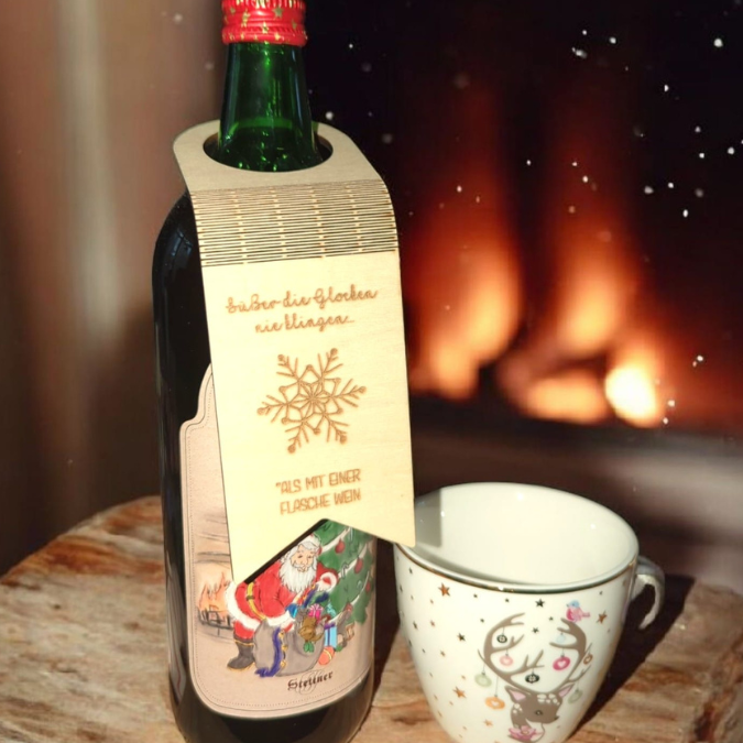 SVG Laserdatei Weihnachten 14 Designs Flaschenanhänger Weinflaschen Anhänger Weinflaschenanhänger Flexwood Flexibles Holz SVG Datei Nikolaus Christkind – Bild 20