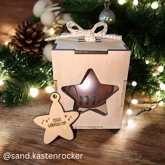 3mm Kugelbox für 6cm Kugeln SVG Datei Verpackung für Christbaumkugeln 9 Designs inkl. Anhänger Laserdatei Weihnachten Weihnachtskugel Skandi – Bild 11