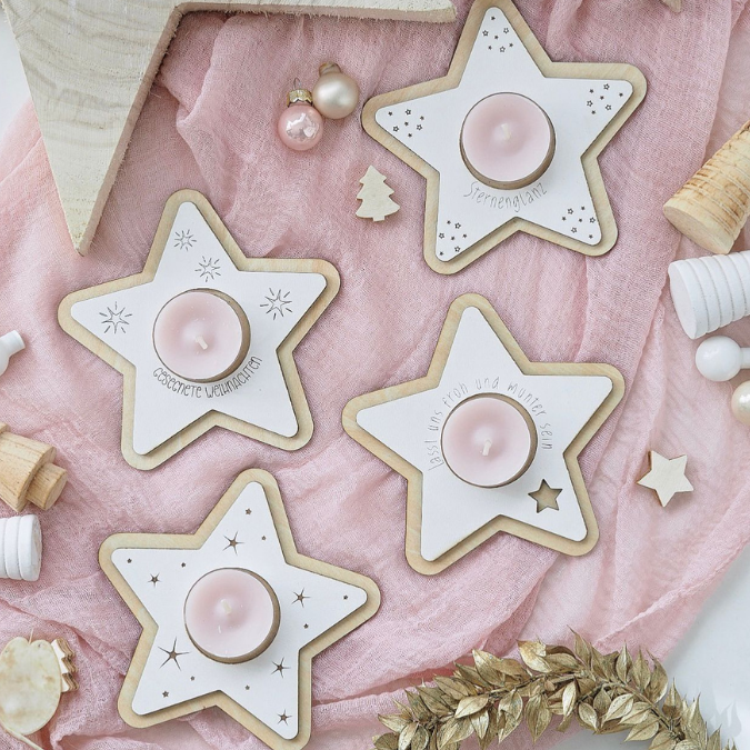 SVG Laserdatei 8 Designs LED Teelichthalter Sterne Kerzenständer Lichtdatei Stern Weihnachten Mitbringsel Skandi Scandichristmas SVG-Datei – Bild 16