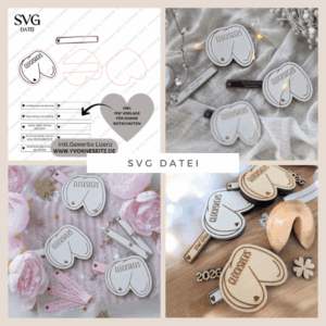 SVG Laserdatei Glückskeks mit personalisierbaren Botschaften inkl PDF Mini Silvester Glück Glücksbringer Mitbringsel Silvester Neujahr Datei