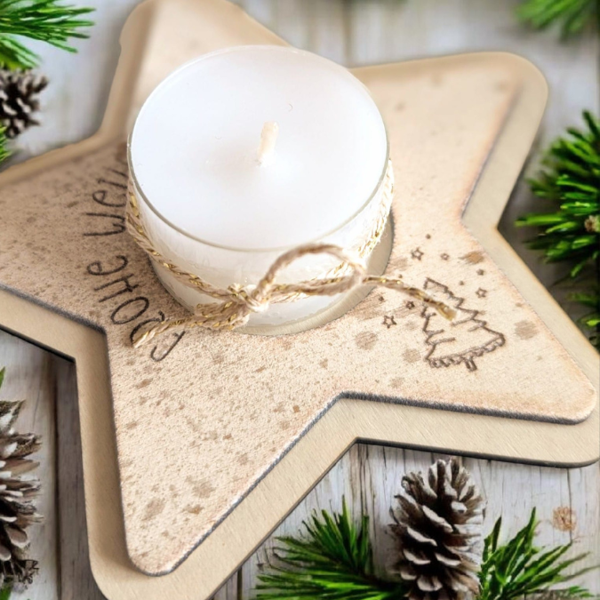 SVG Laserdatei 8 Designs LED Teelichthalter Sterne Kerzenständer Lichtdatei Stern Weihnachten Mitbringsel Skandi Scandichristmas SVG-Datei – Bild 23