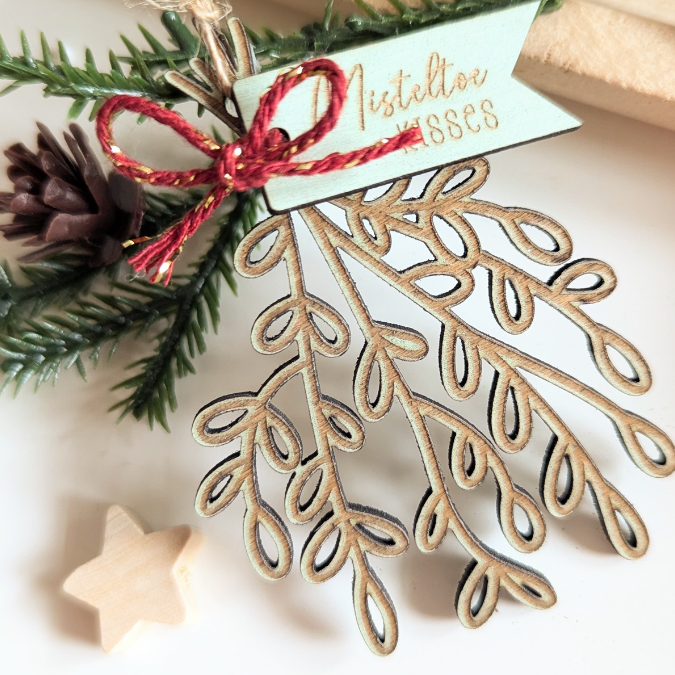 SVG Laserdatei Mistelzweig Mini Anhänger Mistletoe to go Weihnachten inkl Anhänger kleines Mitbringsel SVG Datei – Bild 13