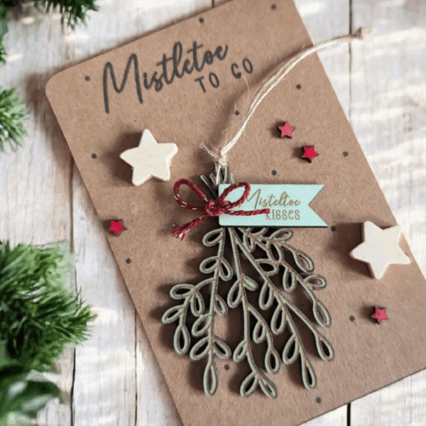 PRINT DRUCKVORLAGE PDF Verpackung Geschenkkarte 2 Designs Mistelzweig Mistletoe to go Weihnachten in der Tüte Printable Inlay Einleger – Bild 9