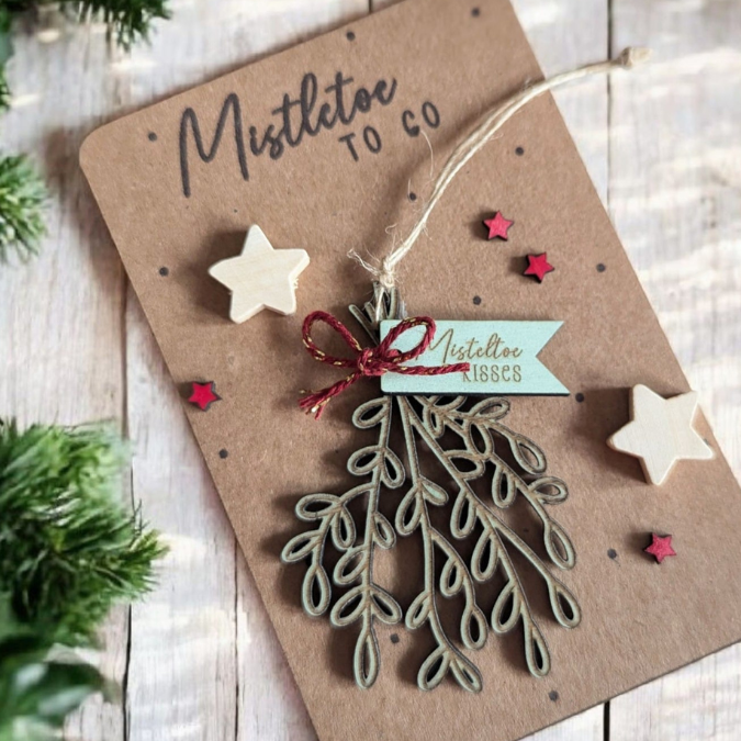 PRINT DRUCKVORLAGE PDF Verpackung Geschenkkarte 2 Designs Mistelzweig Mistletoe to go Weihnachten in der Tüte Printable Inlay Einleger – Bild 9