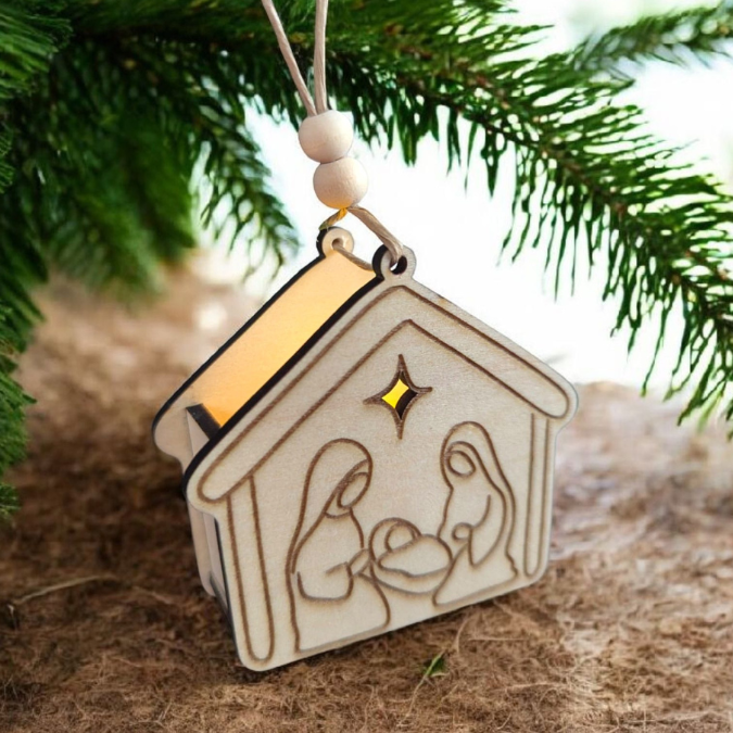 SVG Laserdatei Krippe to go Anhänger und füllbar mit Geld od Blumen Weihnachten kleines Mitbringsel SVG Datei Heilige Nacht Krippenszene – Bild 13