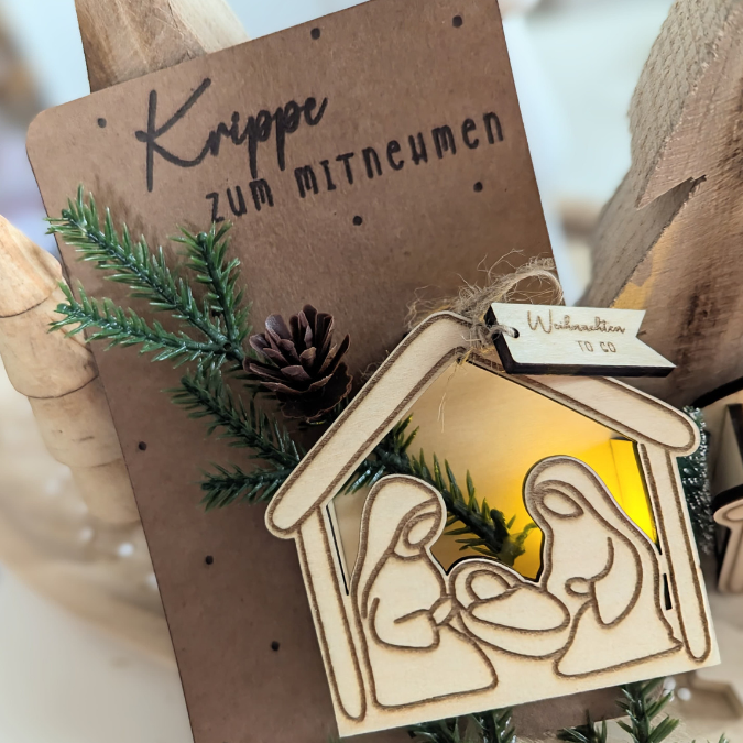 PRINT DRUCKVORLAGE PDF Verpackung Kleinigkeiten Geschenkkarte 2 Designs Krippe to go  Weihnachten in der Tüte Printable zum ausdrucken – Bild 4