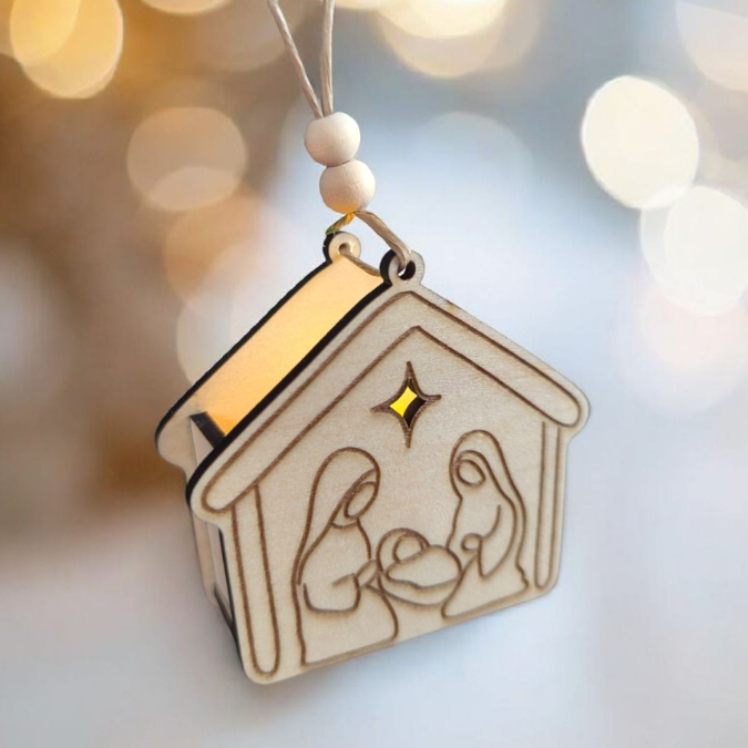 SVG Laserdatei Krippe to go Anhänger und füllbar mit Geld od Blumen Weihnachten kleines Mitbringsel SVG Datei Heilige Nacht Krippenszene – Bild 16