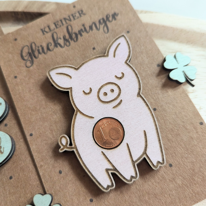 SVG Laserdatei Glückscent Halter für Centstücke 4 designs Glückspfennig Silvester Glück Glücksbringer Mitbringsel Silvester Neujahr Datei – Bild 7