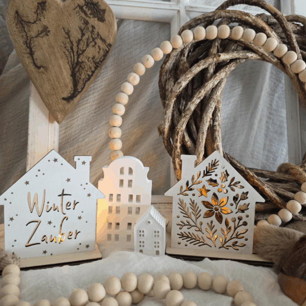 SVG Laser Winter Datei Lichthaus Haus für Transparentpapier Leuchthaus Lichterkette Lichtdatei Leuchtdatei Laserdatei SVG Datei Weihnachten – Bild 3